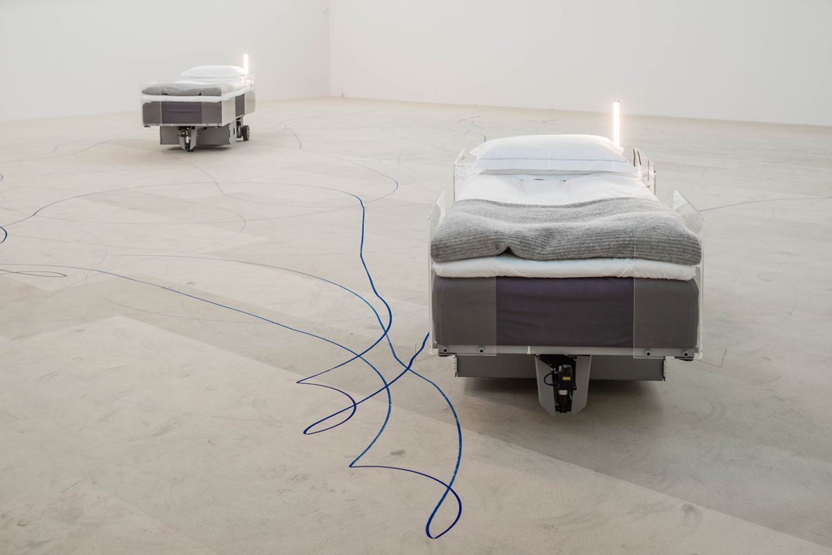 Carsten Höller . Two Roaming Beds (Grey) . 2015 (1)